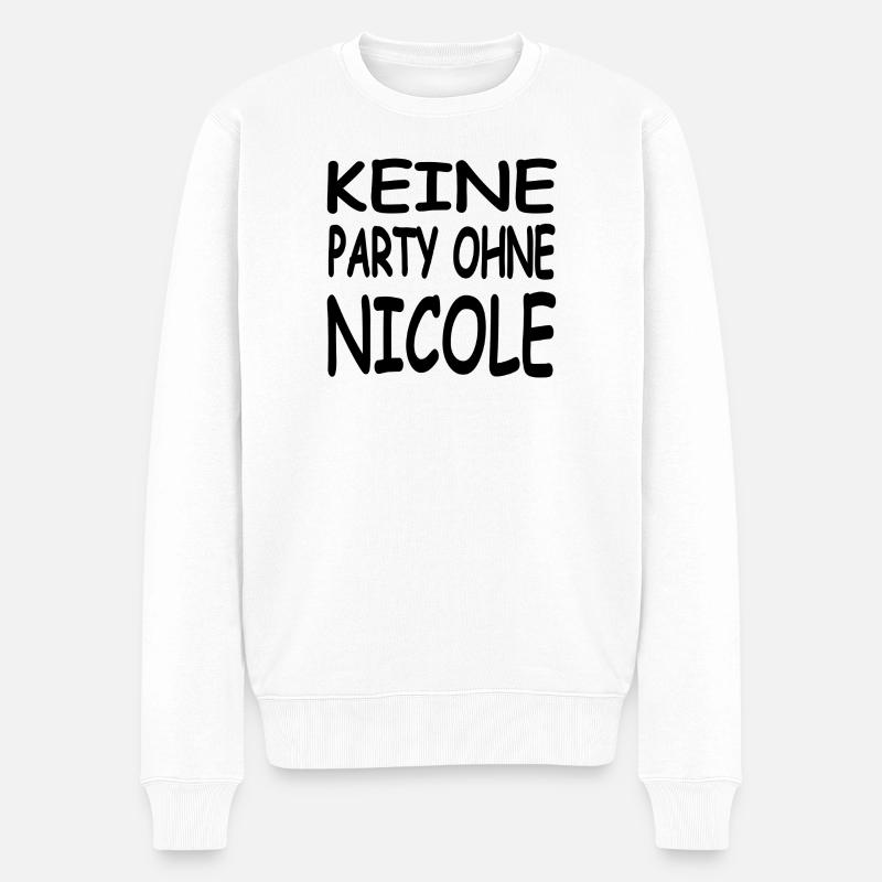 Nicole - Männer Premium Bio Pullover - Weiß