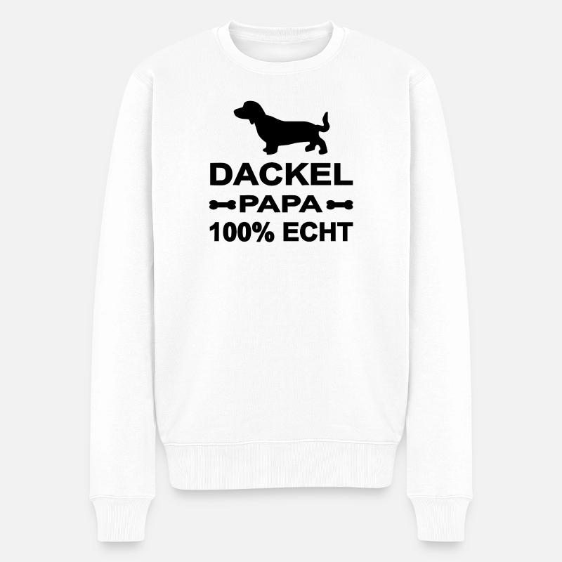 Dackel - Männer Premium Bio Pullover - Weiß