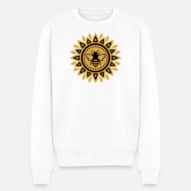 Mandala Bee Boho Yoga Beekeeping Bees - Men's Premium Organic Jumper - white