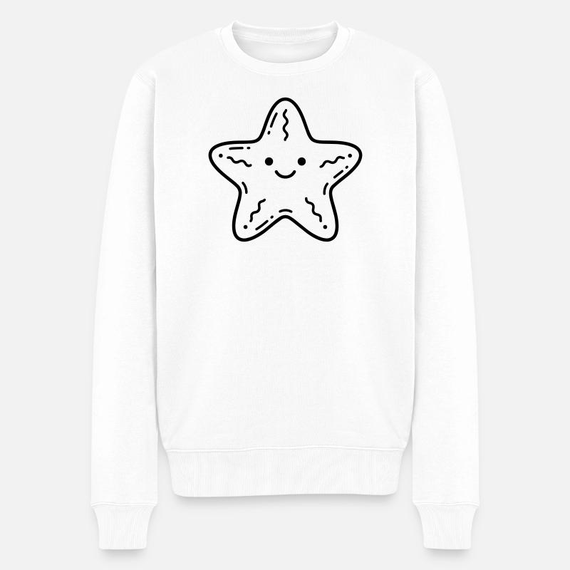 Seestern - Männer Premium Bio Pullover - Weiß