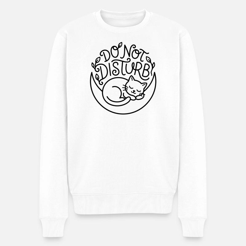 Nicht stören - Männer Premium Bio Pullover - Weiß