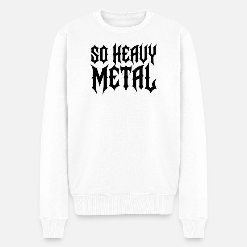 Schwermetall - Männer Premium Bio Pullover - Weiß