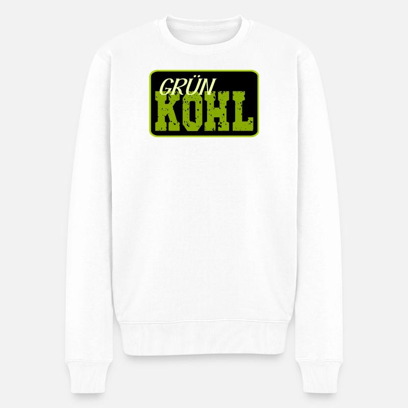 Grünkohl Kohl - Männer Premium Bio Pullover - Weiß