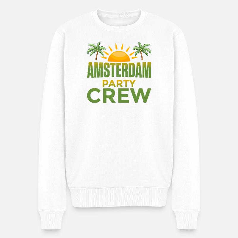 Amsterdam Party Crew - Pull Premium bio Homme - blanc