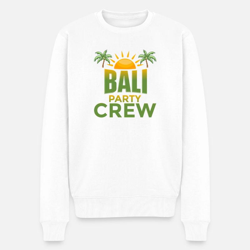 Bali Party Crew - Männer Premium Bio Pullover - Weiß