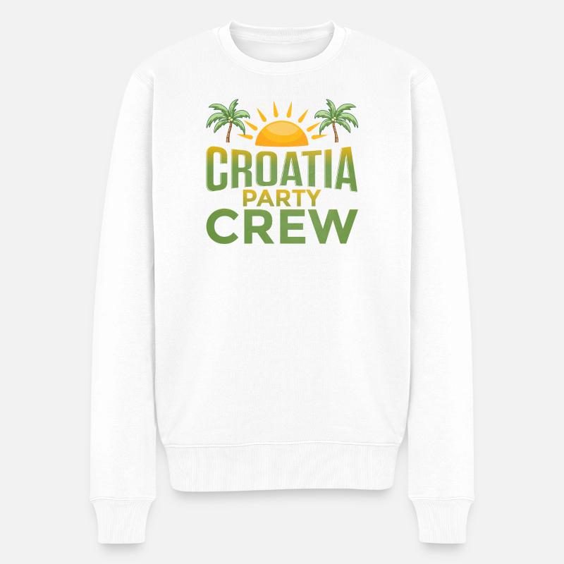 Croatia Party Crew - Männer Premium Bio Pullover - Weiß