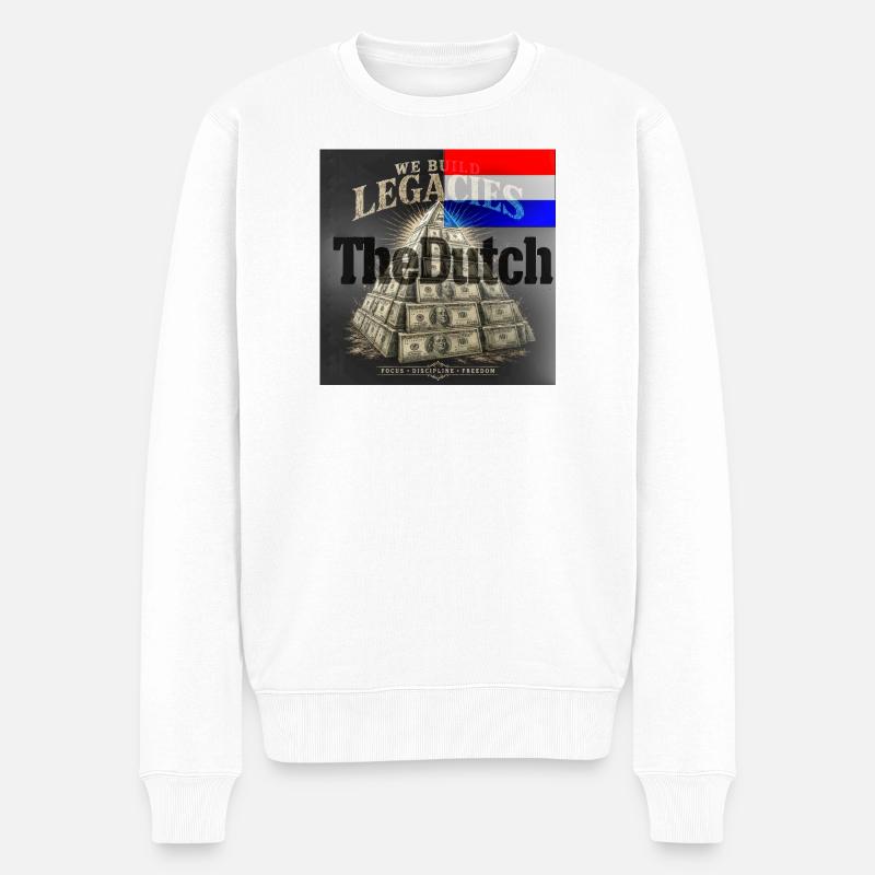 Vermächtnispyramide: Fokus und Freiheit - Männer Premium Bio Pullover - Weiß