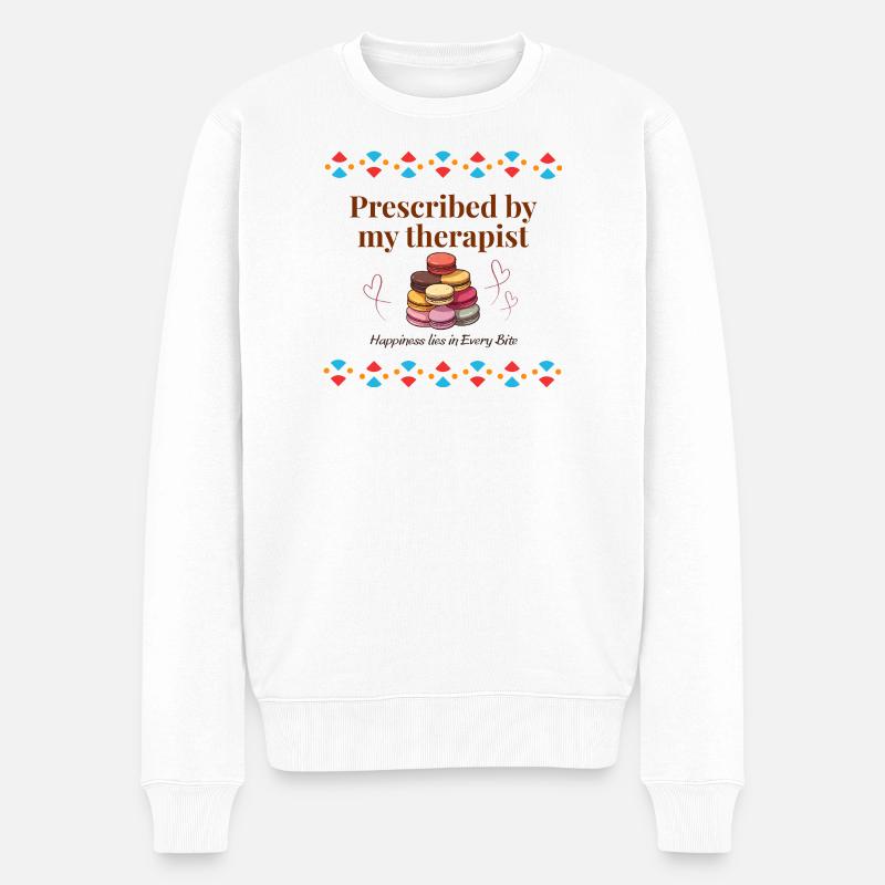 Therapeut genehmigtes Macaron-Zitat - Männer Premium Bio Pullover - Weiß
