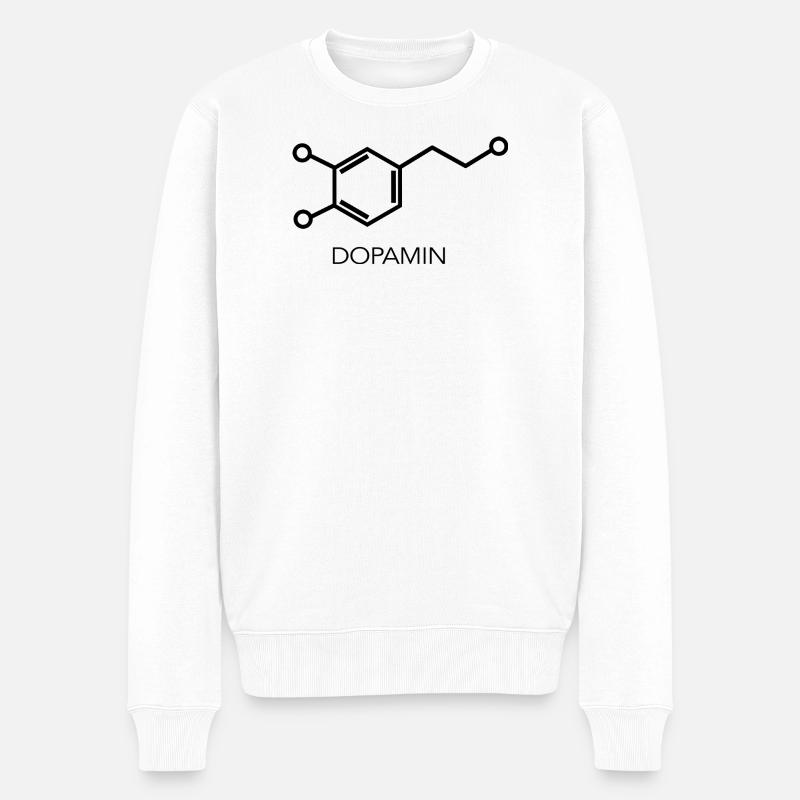Dopamin Molekül Wissenschaft Design - Männer Premium Bio Pullover - Weiß