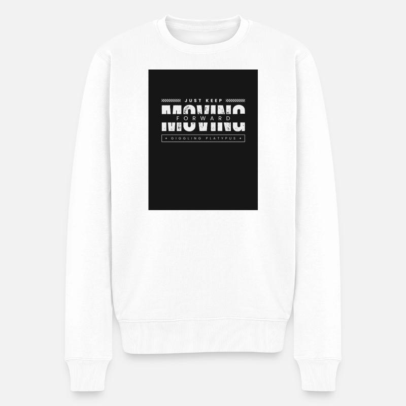Continue simplement d’avancer, ornithorynque - Pull Premium bio Homme - blanc
