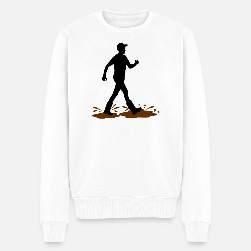 Wadloper Man – Schlammentdecker - Männer Premium Bio Pullover - Weiß