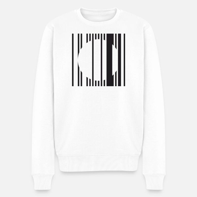 Minimalisme du cercle barré - Pull Premium bio Homme - blanc