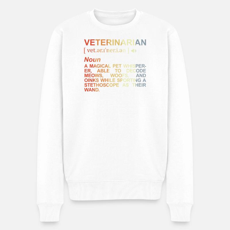Tierarzt Bedeutung - Männer Premium Bio Pullover - Weiß