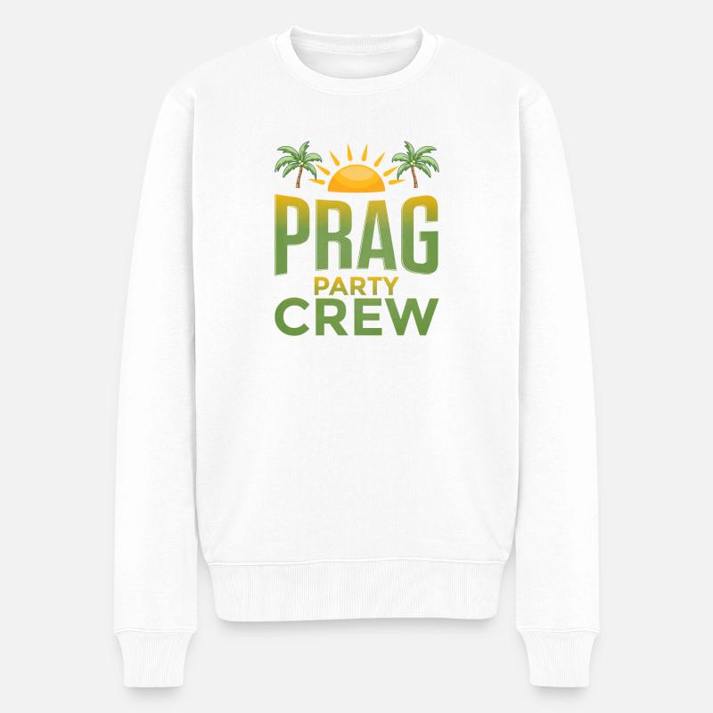 Prag Party Crew - Männer Premium Bio Pullover - Weiß