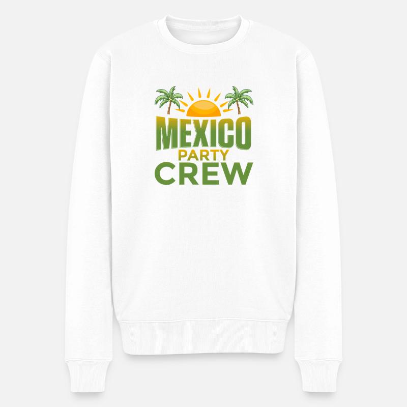 Mexiko Party Crew - Männer Premium Bio Pullover - Weiß