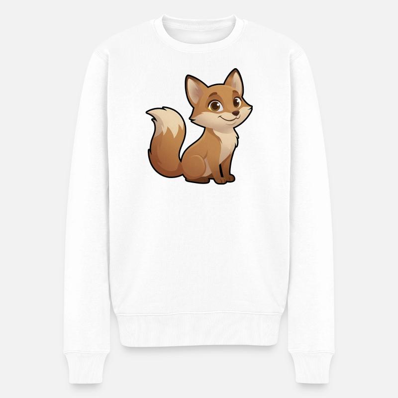Renard cartoon chaleureux - Pull Premium bio Homme - blanc