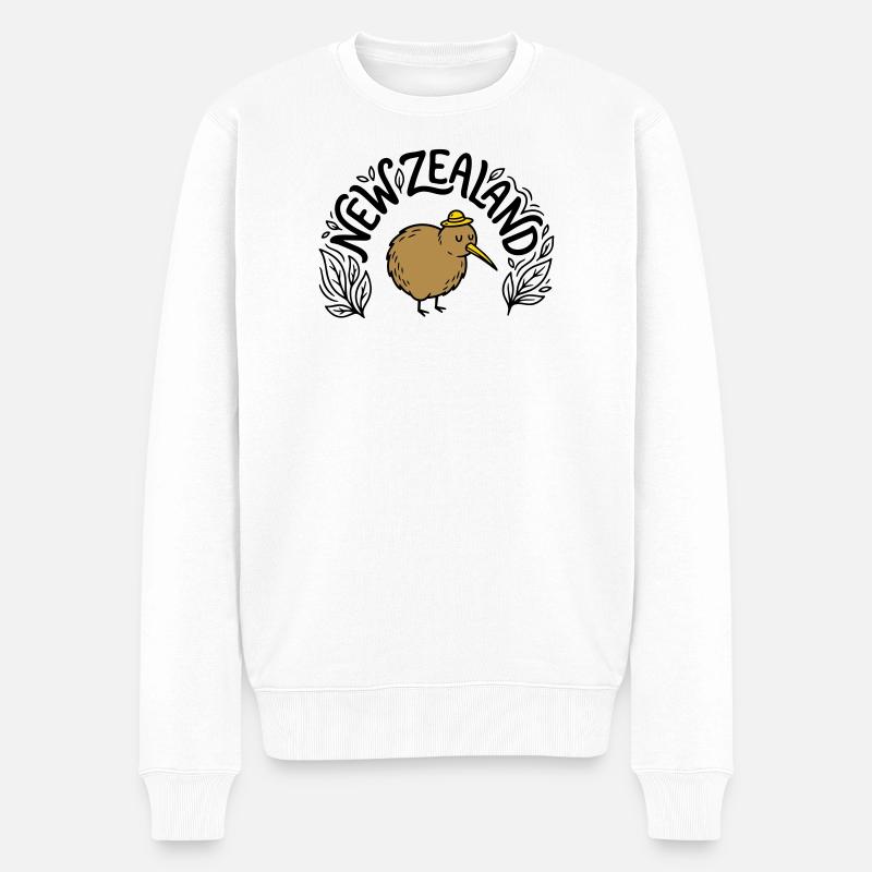 Neuseeland - Männer Premium Bio Pullover - Weiß