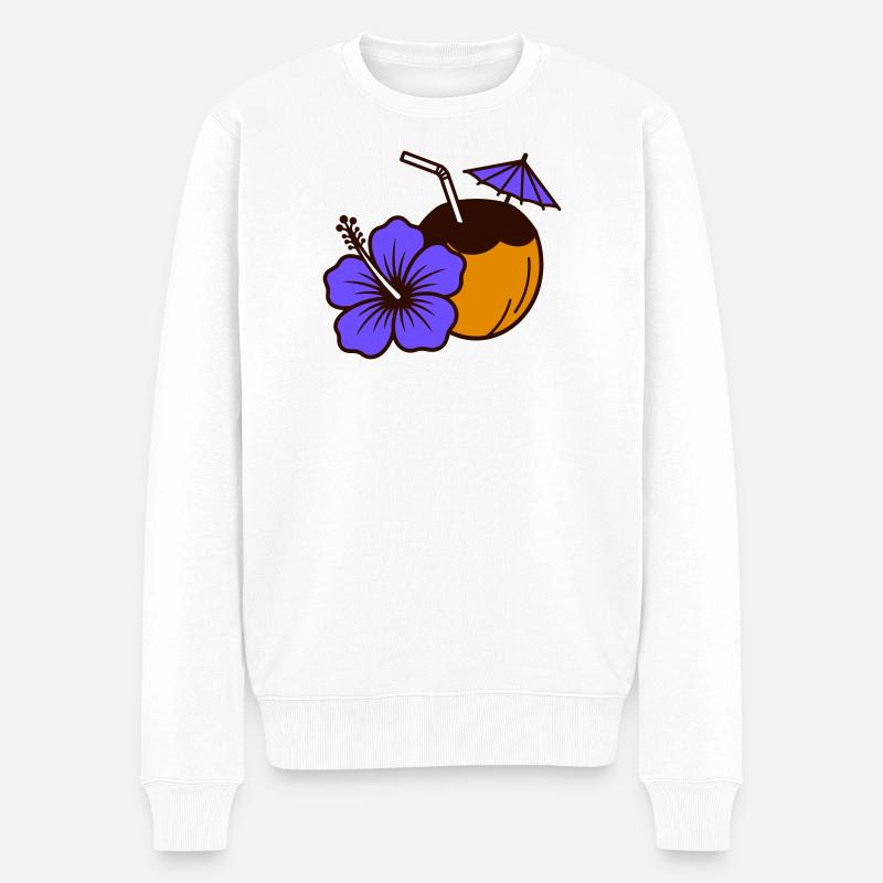 Hawaii - Männer Premium Bio Pullover - Weiß