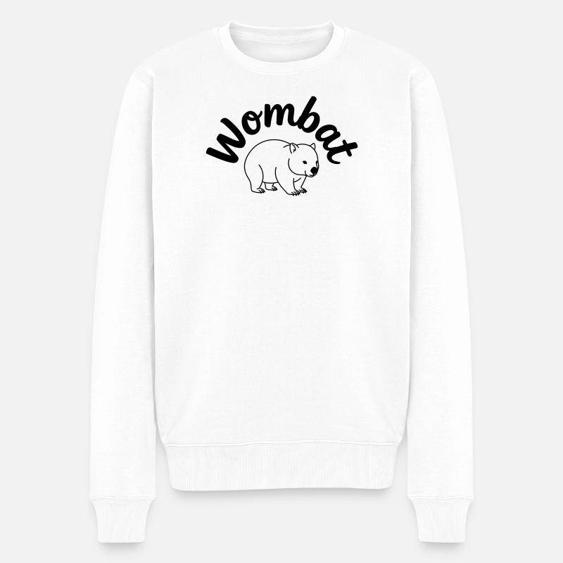Wombat - Männer Premium Bio Pullover - Weiß