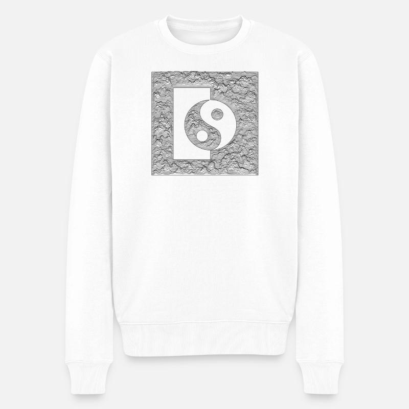 Yin Yang – Schwarz - Männer Premium Bio Pullover - Weiß