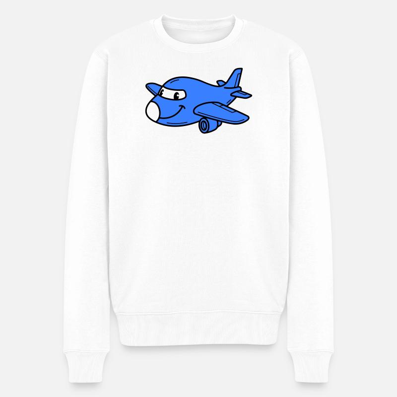 Airplane Kids - Männer Premium Bio Pullover - Weiß