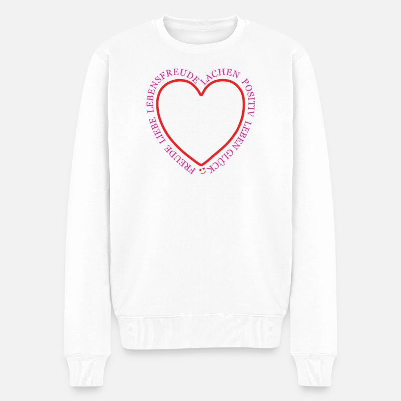 Herzring der Freude - Männer Premium Bio Pullover - Weiß