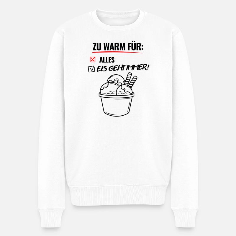Zu Warm Für Alles -Hitzewelle -Sommer - Männer Premium Bio Pullover - Weiß