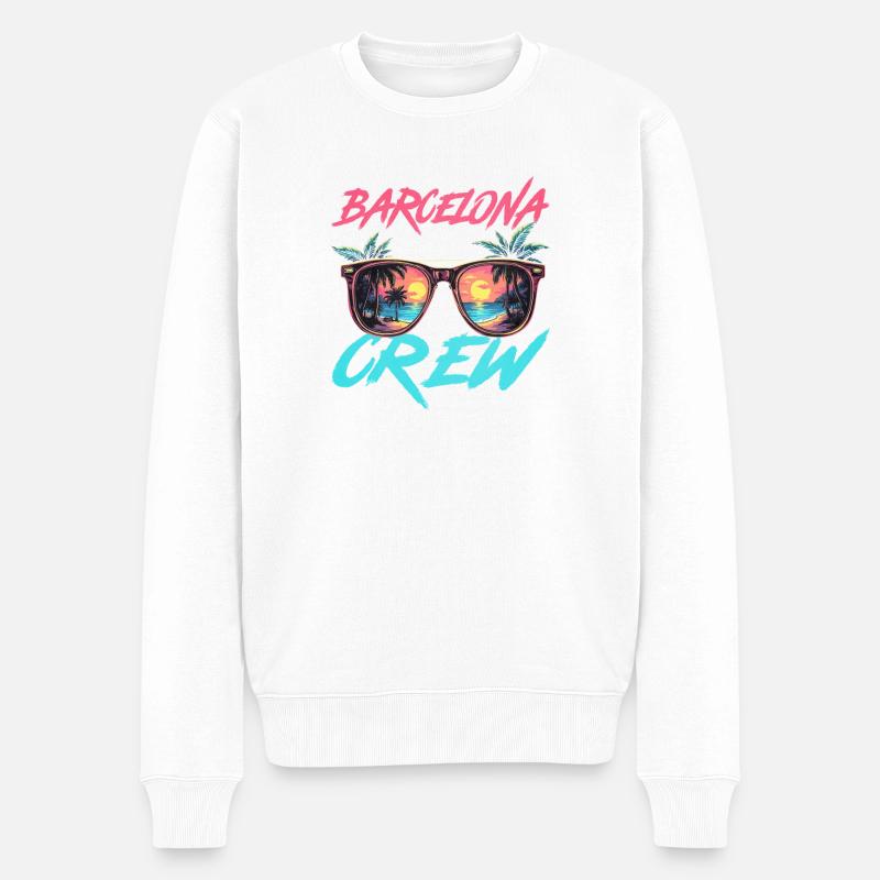Barcelone Party Crew - Pull Premium bio Homme - blanc