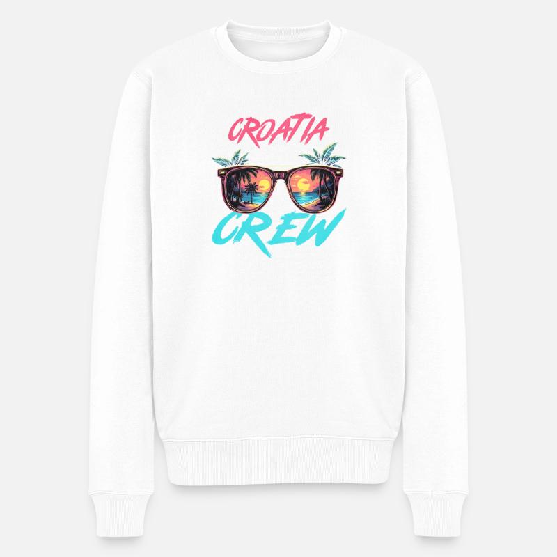 Croatia Party Crew - Männer Premium Bio Pullover - Weiß