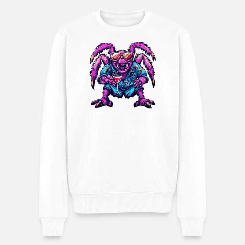 Tarantula Comic Sommer - Männer Premium Bio Pullover - Weiß