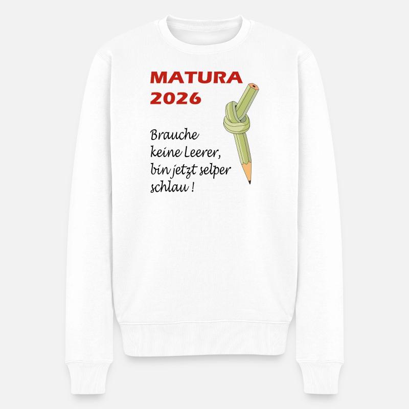 MATURA_2026 - Männer Premium Bio Pullover - Weiß