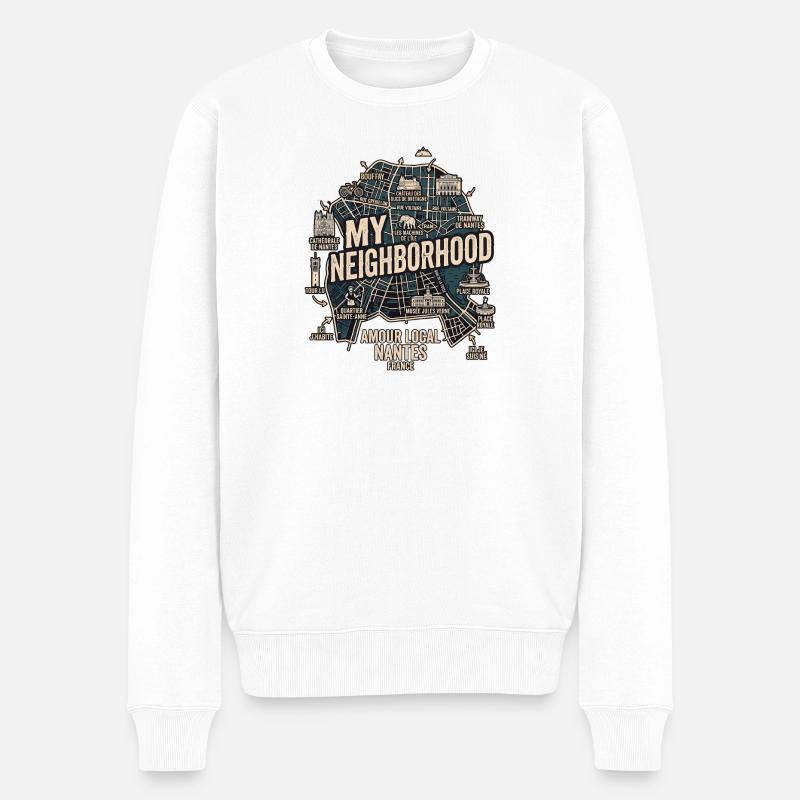 Amour Nantes - Männer Premium Bio Pullover - Weiß