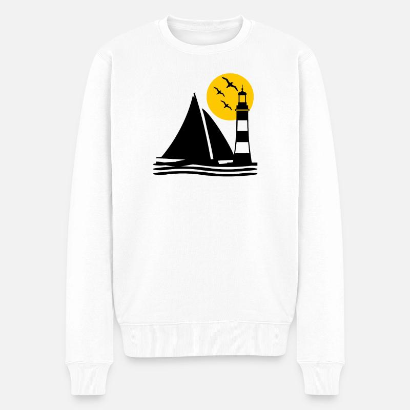 Segeln - Männer Premium Bio Pullover - Weiß