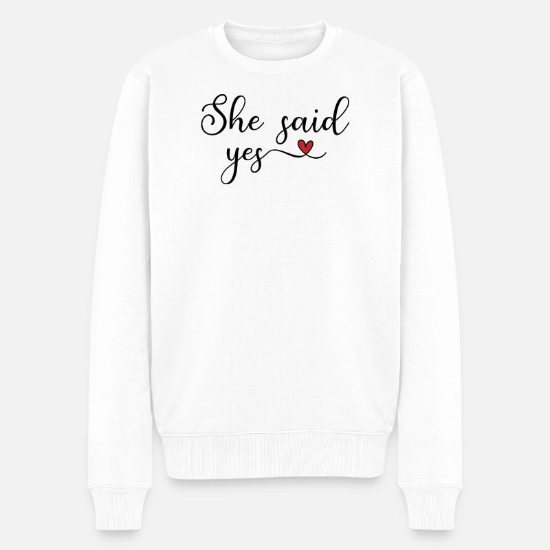 sie hat ja gesagt - Pull Premium bio Homme - blanc