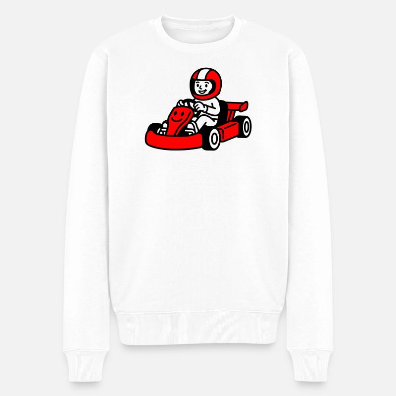 Go Kart Kids - Pull Premium bio Homme - blanc