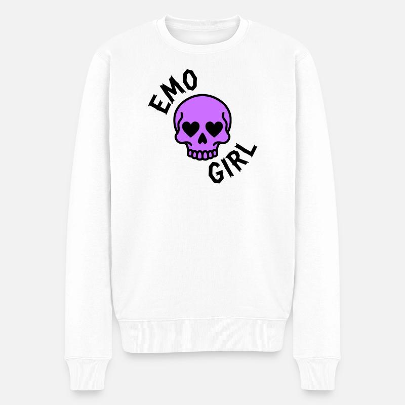 Emo Girl - Männer Premium Bio Pullover - Weiß