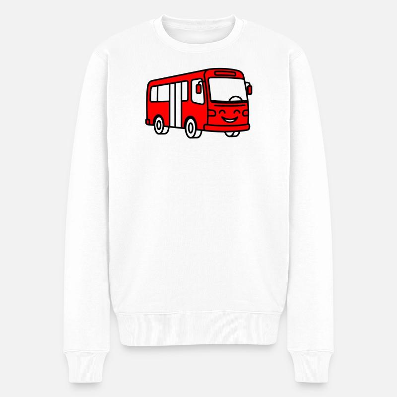 Dessin animé de bus - Pull Premium bio Homme - blanc