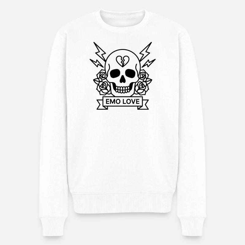 EMO - Männer Premium Bio Pullover - Weiß