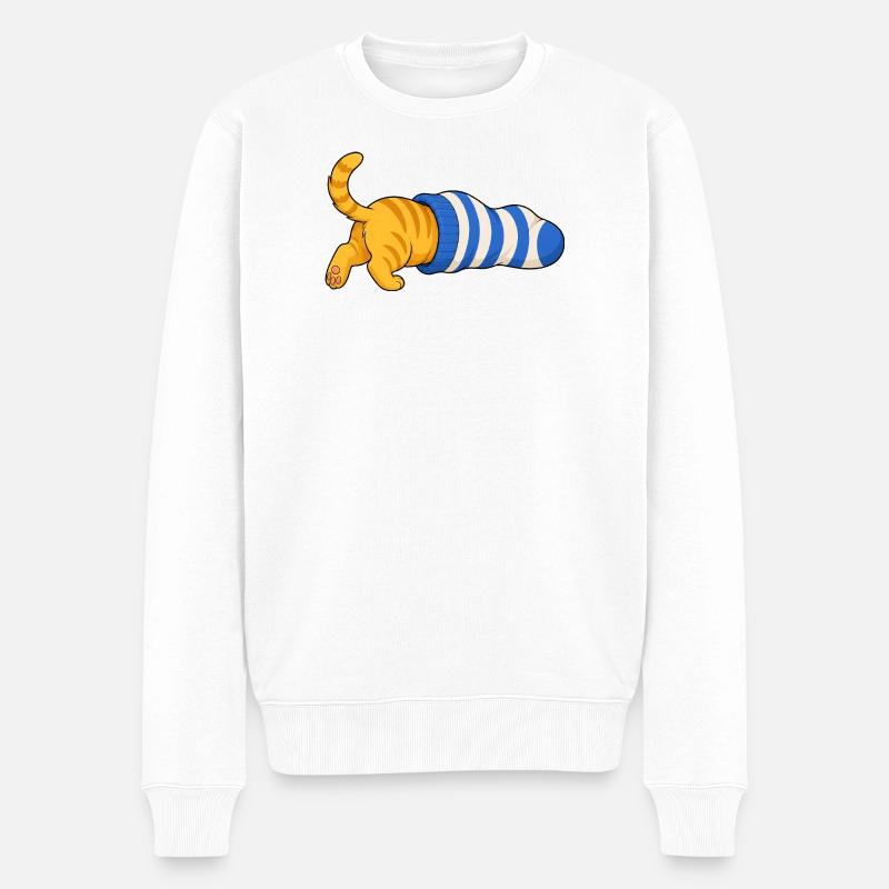 Chat dans la chaussette - Pull Premium bio Homme - blanc