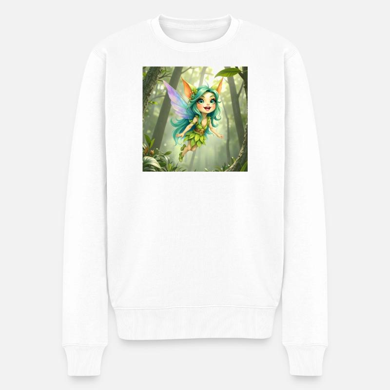Fée de la Forêt d’Émeraude - Pull Premium bio Homme - blanc