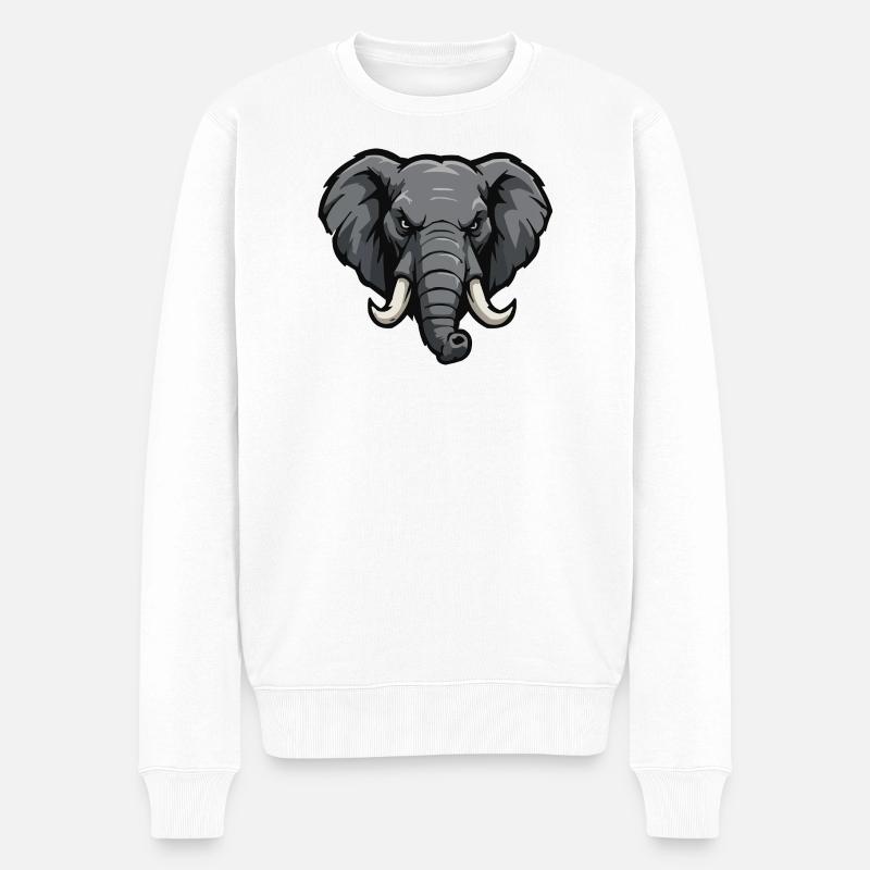 Dessin animé Elephant Esports - Pull Premium bio Homme - blanc