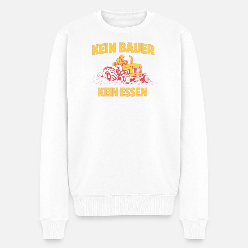 Kein Bauer Kein Essen Traktor - Männer Premium Bio Pullover - Weiß