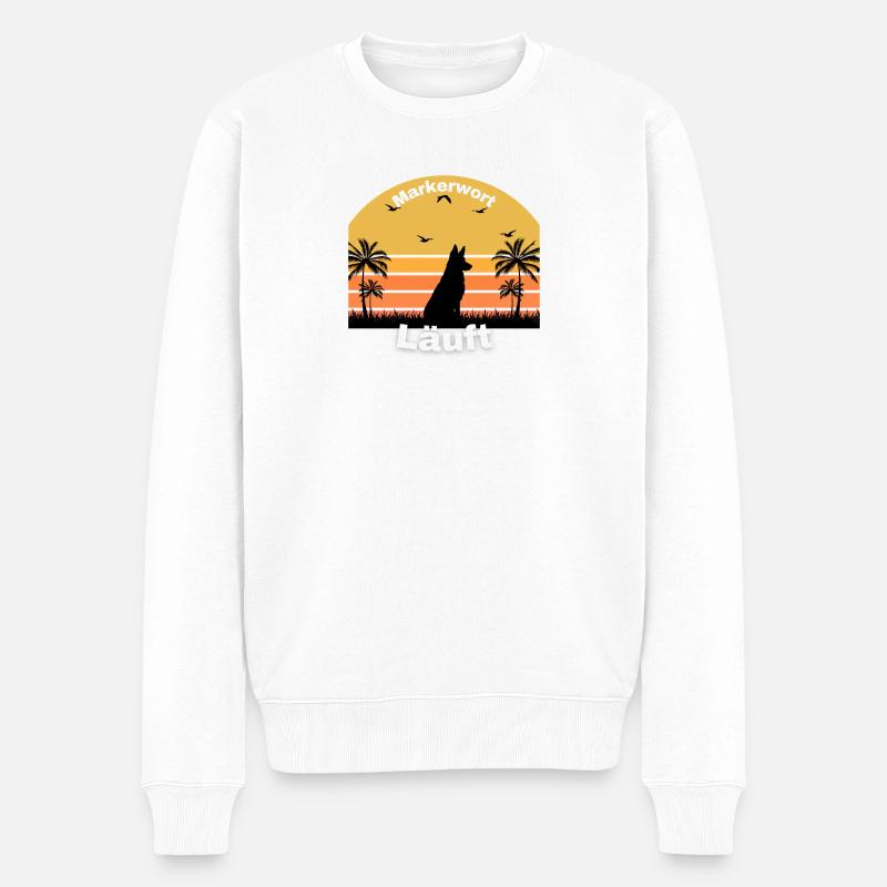Exécution de mots de repère - Pull Premium bio Homme - blanc