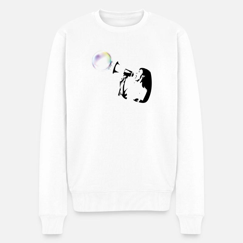 Bubble shot - Pull Premium bio Homme - blanc