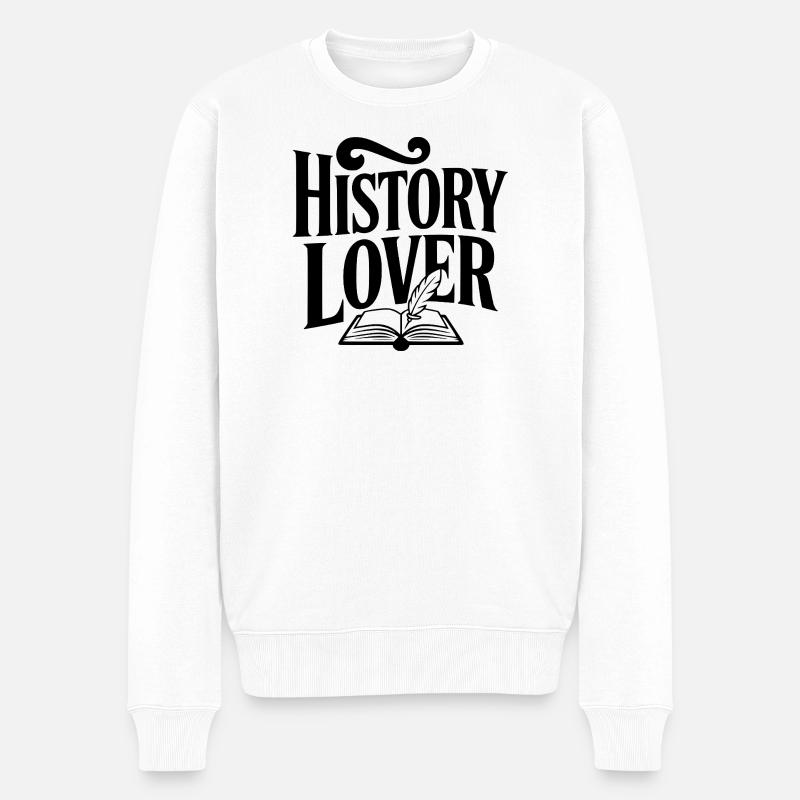 Geschichtsliebhaber - Männer Premium Bio Pullover - Weiß