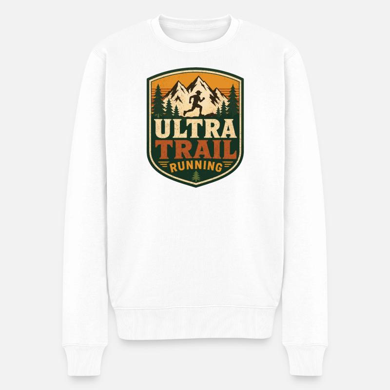 Ultra-Trailrunning - Männer Premium Bio Pullover - Weiß