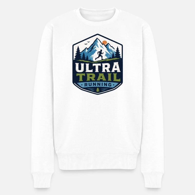 Ultra-Trailrunning - Männer Premium Bio Pullover - Weiß