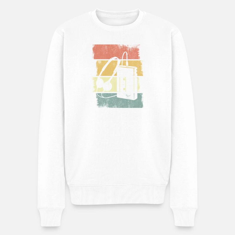 Graphismes du lecteur de cassettes - Pull Premium bio Homme - blanc