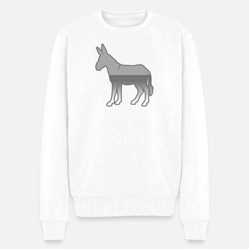 Esel - Männer Premium Bio Pullover - Weiß