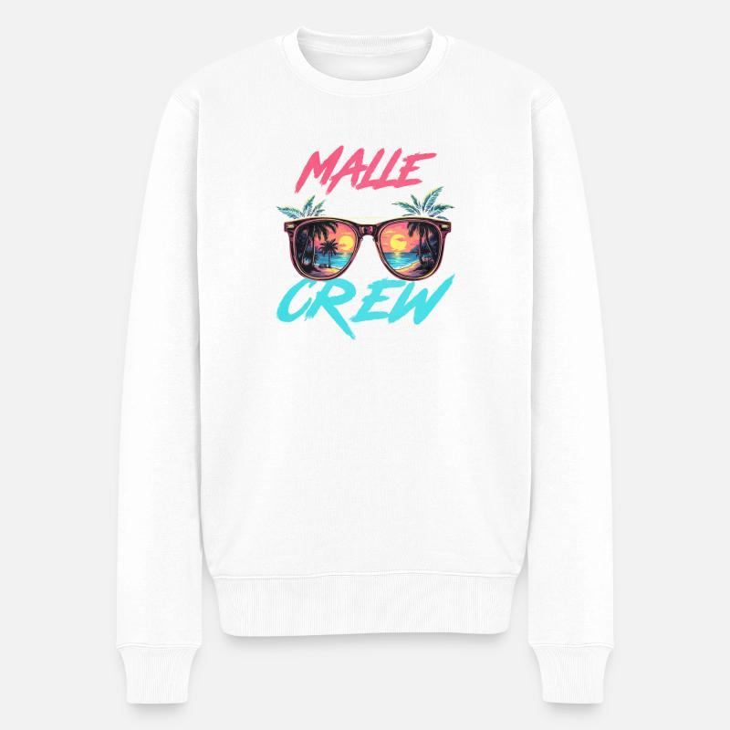 Malle Party Crew - Pull Premium bio Homme - blanc